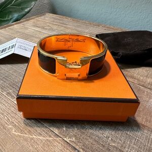 Authentic Hermés Clic Clac Bracelet, GM-Black